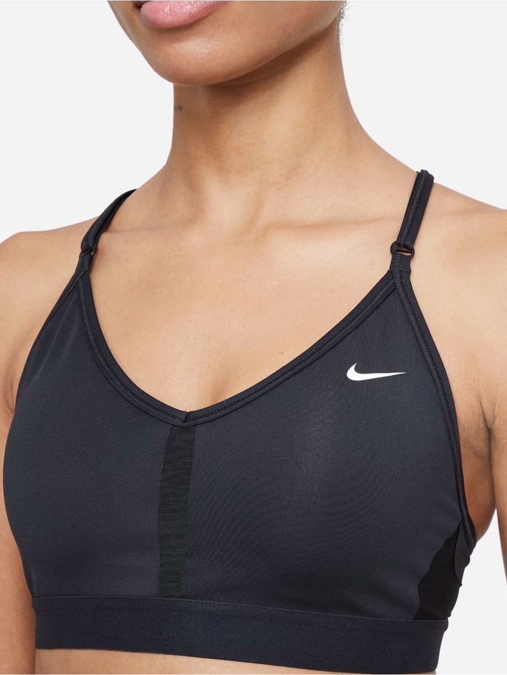 Nike Gray & White Thin-Strap Sports Bra